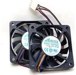 2Pcs Slim 60x60x10mm 4Pin PWM Cooling Fan, APISTEK SA6102UPFGA 6010 6CM Thin Replacement Fan for Shuttle XH170V Slim Mini PC, DC12V HighAirflow Internal Chassis Cooling Fan Kit 2Pcs Slim 60x60x10mm 4Pin PWM Cooling Fan, APISTEK SA6102UPFGA 6010 6CM Thin Replacement Fan for Shuttle XH170V Slim Mini PC, DC12V HighAirflow Internal Chassis Cooling Fan Kit