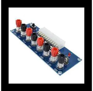 XHM229 ATX Power Breakout Adapter Board, 24Pin Desktop PC Chassis Power Supply Circuit Module, Output Terminal Board for 3.3V 5V 12V 12V DIY Bench Power Lab Test Project XHM229 ATX Power Breakout Adapter Board, 24Pin Desktop PC Chassis Power Supply Circuit Module, Output Terminal Board for 3.3V 5V 12V 12V DIY Bench Power Lab Test Project