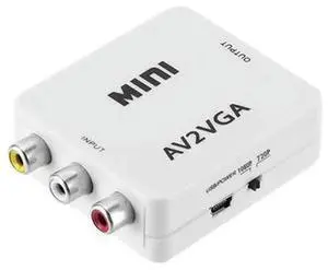 Portable AV RCA CVBS to VGA Video Adapter, PlugandPlay Multifunctional HDTV Converter with CableFree Display Output for SetTop Box, DVD Player, Analog Camera to VGA Monitor Portable AV RCA CVBS to VGA Video Adapter, PlugandPlay Multifunctional HDTV Converter with CableFree Display Output for SetTop Box, DVD Player, Analog Camera to VGA Monitor