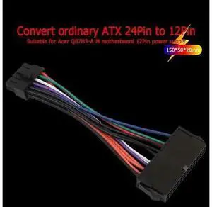 15cm ATX 24Pin Female to 12Pin Male Motherboard Power Converter Cable, Custom PSU Adapter Cord for Acer Q87H3AM Mainboard Replacement Power Mod Accessory 15cm ATX 24Pin Female to 12Pin Male Motherboard Power Converter Cable, Custom PSU Adapter Cord for Acer Q87H3AM Mainboard Replacement Power Mod Accessory