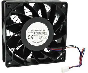 120mm 12CM High CFM PC Case Cooling Fan FFC1212DE, DC 12V 3Pin 3Wire 4000RPM 200CFM High Airflow CPU Chassis Cooler Fan, with Builtin Metal Finger Safety Guard Grill for Computer Heat Dissipation 120mm 12CM High CFM PC Case Cooling Fan FFC1212DE, DC 12V 3Pin 3Wire 4000RPM 200CFM High Airflow CPU Chassis Cooler Fan, with Builtin Metal Finger Safety Guard Grill for Computer Heat Dissipation