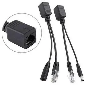 2Pcs Passive PoE Injector Splitter Cable Kit, RJ45 LAN DC Male Power Over Ethernet Adapter Black, Passive POE Power Supply for IP Security Camera, Ordinary Network Switch Surveillance Accessory 2Pcs Passive PoE Injector Splitter Cable Kit, RJ45 LAN DC Male Power Over Ethernet Adapter Black, Passive POE Power Supply for IP Security Camera, Ordinary Network Switch Surveillance Accessory