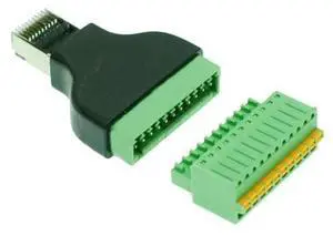 OIAGLH 1Pc RJ50 Male to 11 Pin Spring Terminal Block Adapter Connector, RJ50 Splitter Converter, Professional Wiring Accessory for CCTV DVR Security Surveillance System Installation OIAGLH 1Pc RJ50 Male to 11 Pin Spring Terminal Block Adapter Connector, RJ50 Splitter Converter, Professional Wiring Accessory for CCTV DVR Security Surveillance System Installation