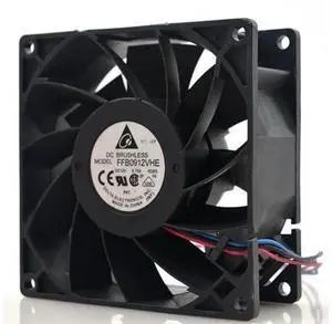 Delta FFB0912VHE 9038 HighAirflow Cooling Fan, 90×90×38mm 9CM DC12V 0.75A 2Wire Axial Fan, Powerful LargeAirVolume Replacement Fan for PC Chassis, Power Supply and Industrial Cabinet Delta FFB0912VHE 9038 HighAirflow Cooling Fan, 90×90×38mm 9CM DC12V 0.75A 2Wire Axial Fan, Powerful LargeAirVolume Replacement Fan for PC Chassis, Power Supply and Industrial Cabinet