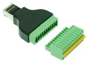 OIAGLH RJ50 Male to 11Pin Spring Terminal Block Adapter, RJ50 Splitter Connector, QuickWiring Terminal Adapter for CCTV DVR Surveillance Equipment and Security System Installation OIAGLH RJ50 Male to 11Pin Spring Terminal Block Adapter, RJ50 Splitter Connector, QuickWiring Terminal Adapter for CCTV DVR Surveillance Equipment and Security System Installation