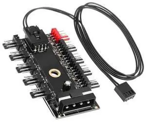 10Port 4Pin PWM Fan Hub, 12V PC Chassis CPU Cooling Fan Controller Hub Powered by Molex Connector, MultiWay Splitter for Desktop Case PWM Cooling Fans Speed Synchronization 10Port 4Pin PWM Fan Hub, 12V PC Chassis CPU Cooling Fan Controller Hub Powered by Molex Connector, MultiWay Splitter for Desktop Case PWM Cooling Fans Speed Synchronization