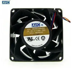 AVC 2B08038B48U 8038 PWM Cooling Fan, 80x80x38mm 48V DC 0.58A 4Pin PWM HighPower Axial Fan, Replacement Fan for Industrial Cabinet, Server Chassis Heat Dissipation AVC 2B08038B48U 8038 PWM Cooling Fan, 80x80x38mm 48V DC 0.58A 4Pin PWM HighPower Axial Fan, Replacement Fan for Industrial Cabinet, Server Chassis Heat Dissipation