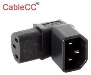 CableCC IEC C14 Male to UpDirection 90 Degree RightAngle C13 Female Power Adapter, Angled IEC Extension Connector for Server Rack, Chassis, Limited Space Power Supply Wiring CableCC IEC C14 Male to UpDirection 90 Degree RightAngle C13 Female Power Adapter, Angled IEC Extension Connector for Server Rack, Chassis, Limited Space Power Supply Wiring