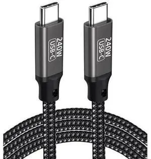240W PD3.1 USBC to USBC Cable 6.6ft / 2M, 48V 5A Nylon Braided Fast Charging Cord, TypeC Charger Cable for MacBook Pro, iPad Pro, Galaxy S22/A10 and More USBC Devices 240W PD3.1 USBC to USBC Cable 6.6ft / 2M, 48V 5A Nylon Braided Fast Charging Cord, TypeC Charger Cable for MacBook Pro, iPad Pro, Galaxy S22/A10 and More USBC Devices