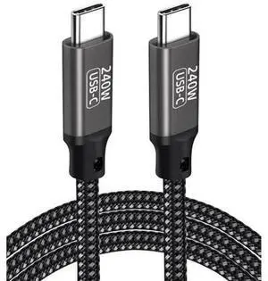 240W PD3.1 USBC to USBC Cable 6.6ft / 2M, 48V 5A Nylon Braided Fast Charging TypeC Cord for MacBook Pro, iPad Pro, Galaxy S22 / A10 and Other USBC Enabled Devices 240W PD3.1 USBC to USBC Cable 6.6ft / 2M, 48V 5A Nylon Braided Fast Charging TypeC Cord for MacBook Pro, iPad Pro, Galaxy S22 / A10 and Other USBC Enabled Devices