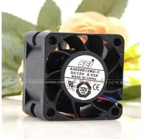 SEI A4028B12MDC 40x40x28mm 4CM DC12V 0.53A DoubleBallBearing Server Cooling Fan, 3Wire MaxAirflow Replacement Fan for Sun Server Equipment Heat Dissipation SEI A4028B12MDC 40x40x28mm 4CM DC12V 0.53A DoubleBallBearing Server Cooling Fan, 3Wire MaxAirflow Replacement Fan for Sun Server Equipment Heat Dissipation