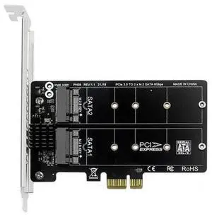 M.2 SATA to PCIe Expansion RAID Card, DualDisk Array Controller Card Supports Two M.2 SATA SSD 2230/2242/2260/2280, PCIE x4 Expansion Card for Desktop PC Storage RAID 0/1/JBOD Setup M.2 SATA to PCIe Expansion RAID Card, DualDisk Array Controller Card Supports Two M.2 SATA SSD 2230/2242/2260/2280, PCIE x4 Expansion Card for Desktop PC Storage RAID 0/1/JBOD Setup