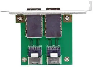 DualPorts Mini SAS SFF8088 to SFF8087 PCBA Female Adapter with PCI Bracket, External SFF8088 to Internal SFF8087 Converter Card for Server RAID HBA Storage Array Expansion DualPorts Mini SAS SFF8088 to SFF8087 PCBA Female Adapter with PCI Bracket, External SFF8088 to Internal SFF8087 Converter Card for Server RAID HBA Storage Array Expansion