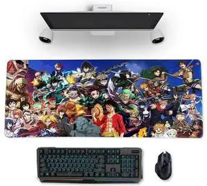 Large Extended Anime Character Gaming Mouse Pad, 31.5x11.8x0.12 Inch Non-Slip Rubber Base Desk Mat, Smooth Waterproof Surface Mousepad for PC Laptop Desktop Office Gaming Workstation Large Extended Anime Character Gaming Mouse Pad, 31.5x11.8x0.12 Inch Non-Slip Rubber Base Desk Mat, Smooth Waterproof Surface Mousepad for PC Laptop Desktop Office Gaming Workstation