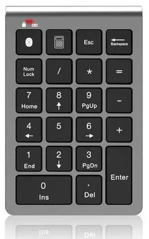 2 in 1 Wireless Bluetooth & Wired USB 10 Keys Numeric Keypad, Rechargeable Portable Number Pad for Laptop Desktop Notebook, Compatible with MacBook iPad ChromeBook EliteBook Windows and iOS Devices 2 in 1 Wireless Bluetooth & Wired USB 10 Keys Numeric Keypad, Rechargeable Portable Number Pad for Laptop Desktop Notebook, Compatible with MacBook iPad ChromeBook EliteBook Windows and iOS Devices