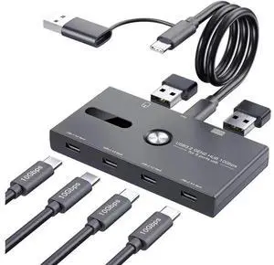 6-Port USB 3.2 Gen 2 USB-C Hub 10Gbps High Speed Data Splitter, Type-C to 4 USB-A + 2 USB-C Multiport Adapter, Compatible with MacBook Pro Air iMac Surface Pro Chromebook Laptop PC, Data Only Without 6-Port USB 3.2 Gen 2 USB-C Hub 10Gbps High Speed Data Splitter, Type-C to 4 USB-A + 2 USB-C Multiport Adapter, Compatible with MacBook Pro Air iMac Surface Pro Chromebook Laptop PC, Data Only Without