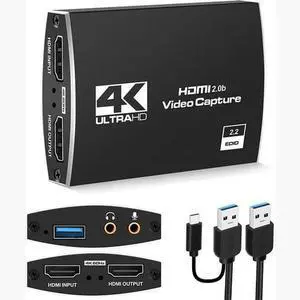 Torpedo Nova HDMI to USB3.0 Video Capture Card, 4K60 HDR Passthrough & 1080P 60fps Recording, UVC Plug and Play Game Capture Adapter for Live Streaming Video Recording Compatible with Windows and macO Torpedo Nova HDMI to USB3.0 Video Capture Card, 4K60 HDR Passthrough & 1080P 60fps Recording, UVC Plug and Play Game Capture Adapter for Live Streaming Video Recording Compatible with Windows and macO