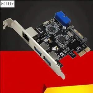 PCI-E to RJ45 Gigabit Ethernet Card with 3-Port USB 3.0 Hub, 10/100/1000 Mbps USB 3.0 Ethernet Network Adapter for Desktop PC Stable Wired Network Connection PCI-E to RJ45 Gigabit Ethernet Card with 3-Port USB 3.0 Hub, 10/100/1000 Mbps USB 3.0 Ethernet Network Adapter for Desktop PC Stable Wired Network Connection