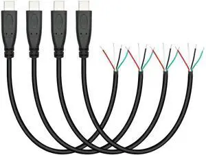 4 Pack 11 Inch USB C Male to 4 Pin Bare Open End Pigtail Cables, 5V 2A Type-C 4 Core Stripped Wire for DIY Wiring, Equipment Modification, Power Supply Connection and Electronic Repair Replacement Pro 4 Pack 11 Inch USB C Male to 4 Pin Bare Open End Pigtail Cables, 5V 2A Type-C 4 Core Stripped Wire for DIY Wiring, Equipment Modification, Power Supply Connection and Electronic Repair Replacement Pro