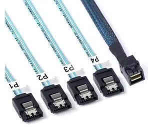2 Pack 1 Meter SFF-8643 Mini SAS HD to 4 SATA Forward Breakout Cable, 3.3FT SFF8643 Host Controller to SATA Hard Drive Connection Cord 2 Pack 1 Meter SFF-8643 Mini SAS HD to 4 SATA Forward Breakout Cable, 3.3FT SFF8643 Host Controller to SATA Hard Drive Connection Cord