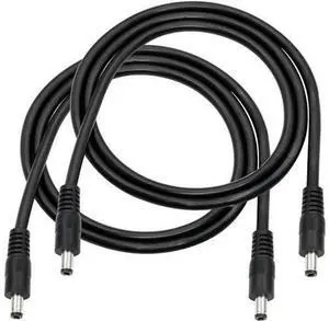 2Pcs 3FT 18AWG DC 5.5x2.1mm Male to Male Power Cord Heavy Duty DC to DC Extension Cable for LED Strip Lights, CCTV Security Cameras, Car Devices, LCD Monitors, Routers and Low Voltage Electronic Equip 2Pcs 3FT 18AWG DC 5.5x2.1mm Male to Male Power Cord Heavy Duty DC to DC Extension Cable for LED Strip Lights, CCTV Security Cameras, Car Devices, LCD Monitors, Routers and Low Voltage Electronic Equip