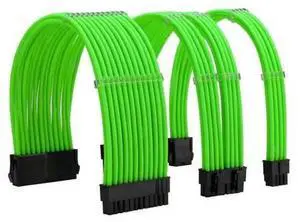 Green Formulamod Sleeved PSU Extension Cable Kit 18AWG ATX 24Pin + EPS 8Pin + PCI-E 8Pin with Cable Combs, Custom Mod Power Extension Wires for Desktop Motherboard CPU and Graphics Card GPU Connection Green Formulamod Sleeved PSU Extension Cable Kit 18AWG ATX 24Pin + EPS 8Pin + PCI-E 8Pin with Cable Combs, Custom Mod Power Extension Wires for Desktop Motherboard CPU and Graphics Card GPU Connection