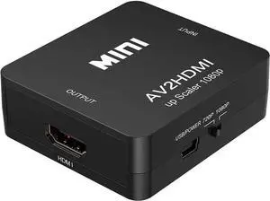 Mini RCA AV to HDMI Converter 1080P Composite AV2HDMI Video Audio Adapter Supports PAL NTSC Format, Built-in USB Power Cord for DVD VCR Old Game Console Analog Signal to Digital HDMI Output Mini RCA AV to HDMI Converter 1080P Composite AV2HDMI Video Audio Adapter Supports PAL NTSC Format, Built-in USB Power Cord for DVD VCR Old Game Console Analog Signal to Digital HDMI Output