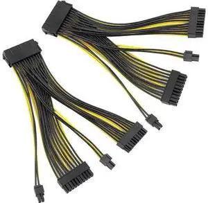 2Pcs 20cm 20+4 Pin 24P Dual PSU Synchronous Start Cable 18AWG ATX Motherboard Main Power Adapter Cord, Dual Power Supply Trigger Extension Wire for Mining Rig Multi-PC Test Bench Setup 2Pcs 20cm 20+4 Pin 24P Dual PSU Synchronous Start Cable 18AWG ATX Motherboard Main Power Adapter Cord, Dual Power Supply Trigger Extension Wire for Mining Rig Multi-PC Test Bench Setup