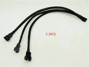 5 Pack 1 to 3 4Pin PWM Fan Splitter Cables, 4Pin Male to Triple Female Y-Shape Fan Adapter Cord, Compatible with 3Pin DC & 4Pin PWM Fans for PC CPU Cooler, Chassis Case Fans and Mining Rig Cooling Sys 5 Pack 1 to 3 4Pin PWM Fan Splitter Cables, 4Pin Male to Triple Female Y-Shape Fan Adapter Cord, Compatible with 3Pin DC & 4Pin PWM Fans for PC CPU Cooler, Chassis Case Fans and Mining Rig Cooling Sys