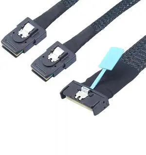 50CM PCI-E 5.0 MCIO 8X 74Pin to Dual 36Pin Mini SAS SFF-8087 Server Extension Cable, High-Speed MCIO to 2 SFF-8087 Breakout Cord for Enterprise Storage RAID Controller Hard Disk Array Connection 50CM PCI-E 5.0 MCIO 8X 74Pin to Dual 36Pin Mini SAS SFF-8087 Server Extension Cable, High-Speed MCIO to 2 SFF-8087 Breakout Cord for Enterprise Storage RAID Controller Hard Disk Array Connection