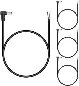 4 Pack 0.5M 18AWG Right Angle DC 5.5x2.1mm Male Pigtail Cable, 90 Degree DC5521 Plug to 2-Pin Bare Open End Wires, DIY Repair Replacement Power Cord for Router CCTV Camera LED Strip DC Power Project W 4 Pack 0.5M 18AWG Right Angle DC 5.5x2.1mm Male Pigtail Cable, 90 Degree DC5521 Plug to 2-Pin Bare Open End Wires, DIY Repair Replacement Power Cord for Router CCTV Camera LED Strip DC Power Project W