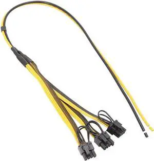 Mining Rig GPU Power Cable, Magic 8Pin to 3X 6+2Pin PCIe Video Card Cord, 12AWG Main Wire 50cm + 18AWG Branch 20cm 1 to 3 Splitter Cable for Server Mining Power Supply Expansion Mining Rig GPU Power Cable, Magic 8Pin to 3X 6+2Pin PCIe Video Card Cord, 12AWG Main Wire 50cm + 18AWG Branch 20cm 1 to 3 Splitter Cable for Server Mining Power Supply Expansion