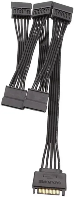 60CM 15 Pin SATA Power Splitter Extension Cable, 1 Male to 5 Female SATA Hard Drive Power Adapter Cord, Multiple HDD SSD Hard Disk Power Expansion Wire for Desktop PC Computer Internal Hardware Modifi 60CM 15 Pin SATA Power Splitter Extension Cable, 1 Male to 5 Female SATA Hard Drive Power Adapter Cord, Multiple HDD SSD Hard Disk Power Expansion Wire for Desktop PC Computer Internal Hardware Modifi