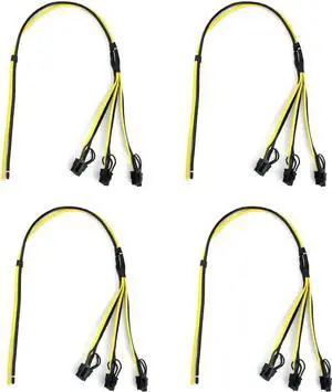 5 Pack 8Pin GPU Power Splitter Cable 1 to 3 6+2 Pin PCIe Mining Adapter Cord, 12AWG+18AWG Thickened Copper Wire Graphics Card Extension Wire for Crypto Mining Rig Power Connection 5 Pack 8Pin GPU Power Splitter Cable 1 to 3 6+2 Pin PCIe Mining Adapter Cord, 12AWG+18AWG Thickened Copper Wire Graphics Card Extension Wire for Crypto Mining Rig Power Connection