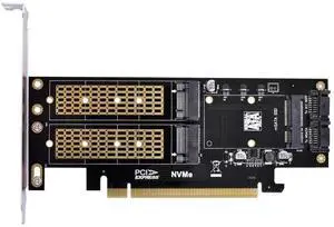 3 in 1 PCI-E 3.0 SSD Adapter Card, PCI Express 3.0 & Dual SATA to NGFF NVME M-Key, B/M-Key M.2 and MSATA SSD Converter Expansion Card for Desktop PC Storage Upgrade 3 in 1 PCI-E 3.0 SSD Adapter Card, PCI Express 3.0 & Dual SATA to NGFF NVME M-Key, B/M-Key M.2 and MSATA SSD Converter Expansion Card for Desktop PC Storage Upgrade