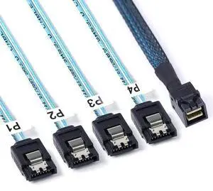 2Pack 1M SFF-8643 Mini SAS HD to 4 SATA Forward Breakout Cable 3.3FT Internal SFF8643 Host Controller Fanout Cord for Server RAID HBA Card SATA HDD SSD Storage Expansion Connection 2Pack 1M SFF-8643 Mini SAS HD to 4 SATA Forward Breakout Cable 3.3FT Internal SFF8643 Host Controller Fanout Cord for Server RAID HBA Card SATA HDD SSD Storage Expansion Connection