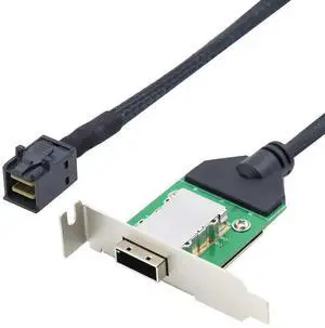 50cm SFF-8643 Mini SAS HD Host to SFF-8088 External Mini SAS Female Adapter Cable with Low Profile Bracket Internal to External Server Storage Conversion Cord for RAID HBA Controller Expansion 50cm SFF-8643 Mini SAS HD Host to SFF-8088 External Mini SAS Female Adapter Cable with Low Profile Bracket Internal to External Server Storage Conversion Cord for RAID HBA Controller Expansion
