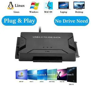 USB 3.0 to IDE SATA 4 in 1 Hard Drive Adapter Converter Supports 2.5/3.5 Inch HDD SSD Up to 8TB Max Capacity External Disk Data Transfer Dock for Desktop Laptop Hard Disk File Backup & Recovery USB 3.0 to IDE SATA 4 in 1 Hard Drive Adapter Converter Supports 2.5/3.5 Inch HDD SSD Up to 8TB Max Capacity External Disk Data Transfer Dock for Desktop Laptop Hard Disk File Backup & Recovery