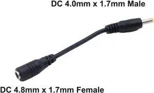 1 Piece DC Power Extension Cable 4.0x1.7mm Male to 4.8x1.7mm Female Barrel Plug Adapter Cord for CCTV Security Camera LED Strip Router Monitor Power Supply Connection 1 Piece DC Power Extension Cable 4.0x1.7mm Male to 4.8x1.7mm Female Barrel Plug Adapter Cord for CCTV Security Camera LED Strip Router Monitor Power Supply Connection