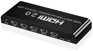 1 in 4 Out HDMI 2.0 Splitter 4K@60Hz with 3.5mm & Optical SPDIF Toslink Audio Extractor, Powered HDMI Splitter Simultaneously Drive 4 Displays for PS4 Xbox Blu-ray Player Laptop HDTV eokCXOY 1 in 4 Out HDMI 2.0 Splitter 4K@60Hz with 3.5mm & Optical SPDIF Toslink Audio Extractor, Powered HDMI Splitter Simultaneously Drive 4 Displays for PS4 Xbox Blu-ray Player Laptop HDTV eokCXOY