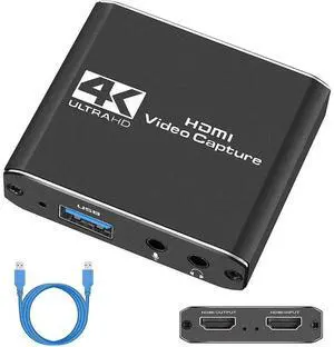 4K HDMI Audio Video Capture Card with Microphone Input & 4K Loop-Out, 1080P 60FPS Game Capture Recorder for Live Streaming Video Conference, Compatible with PS4 Nintendo Switch OBS Camera Laptop PC 4K HDMI Audio Video Capture Card with Microphone Input & 4K Loop-Out, 1080P 60FPS Game Capture Recorder for Live Streaming Video Conference, Compatible with PS4 Nintendo Switch OBS Camera Laptop PC