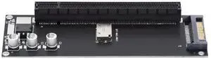 Oculink SFF-8611 SFF-8612 to PCIe X16 X4 Adapter Card with SATA Power Port, Convert OCuLink Interface for Motherboard External Graphics Card eGPU Expansion Oculink SFF-8611 SFF-8612 to PCIe X16 X4 Adapter Card with SATA Power Port, Convert OCuLink Interface for Motherboard External Graphics Card eGPU Expansion