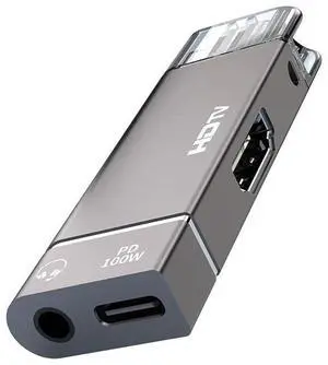 3-in-1 USB C to HDMI Adapter 4K@60Hz, Type C to HDMI Video Converter with 3.5mm Audio Jack and 100W PD Power Delivery Port, Plug and Play for MacBook, iPad, Smartphones and Laptops 3-in-1 USB C to HDMI Adapter 4K@60Hz, Type C to HDMI Video Converter with 3.5mm Audio Jack and 100W PD Power Delivery Port, Plug and Play for MacBook, iPad, Smartphones and Laptops