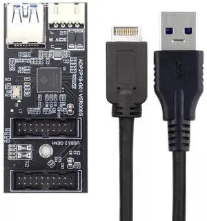 Dual Ports USB 3.0 19/20Pin Internal Header Splitter Cable, 5Gbps 19Pin 20Pin Motherboard Header to Type-E PCBA Adapter Hub for Front Panel USB Port Expansion Dual Ports USB 3.0 19/20Pin Internal Header Splitter Cable, 5Gbps 19Pin 20Pin Motherboard Header to Type-E PCBA Adapter Hub for Front Panel USB Port Expansion
