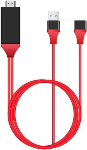 1080P Lightning to HDMI AV Adapter Cable for iPhone 6/7/8/X, Plug and Play Phone to TV HD Screen Mirroring Cord, High Speed Synchronization Display Wire for Video & Image Projection 1080P Lightning to HDMI AV Adapter Cable for iPhone 6/7/8/X, Plug and Play Phone to TV HD Screen Mirroring Cord, High Speed Synchronization Display Wire for Video & Image Projection