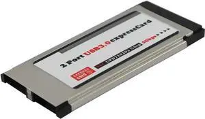 PCI Express to Dual USB 3.0 Laptop ExpressCard Adapter, 5Gbps 2-Port USB3.0 Expansion Card for 34mm NEC ExpressCard/PCMCIA Slot, High Speed Peripheral Converter for Notebook Computer PCI Express to Dual USB 3.0 Laptop ExpressCard Adapter, 5Gbps 2-Port USB3.0 Expansion Card for 34mm NEC ExpressCard/PCMCIA Slot, High Speed Peripheral Converter for Notebook Computer