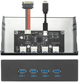 10Gbps 4 Ports Front Panel USB 3.1 Hub, USB Type-A + Type-C to Motherboard Type-E Internal Cable, 5.25 Inch CD-ROM Drive Bay Mount Expansion Adapter for Desktop PC Case 10Gbps 4 Ports Front Panel USB 3.1 Hub, USB Type-A + Type-C to Motherboard Type-E Internal Cable, 5.25 Inch CD-ROM Drive Bay Mount Expansion Adapter for Desktop PC Case