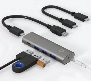 4 Port Aluminum USB-C to USB-A Hub, USB 3.2 Gen 2 SuperSpeed 10Gbps Multiport Expander, Portable Type-C Data Hub Compatible with MacBook, Windows Laptops, Desktop PC, iPhone 15 16 Pro Max and Other Ty 4 Port Aluminum USB-C to USB-A Hub, USB 3.2 Gen 2 SuperSpeed 10Gbps Multiport Expander, Portable Type-C Data Hub Compatible with MacBook, Windows Laptops, Desktop PC, iPhone 15 16 Pro Max and Other Ty