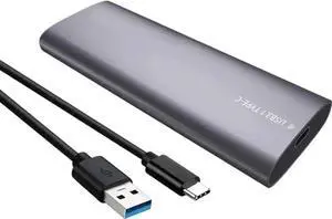 Gray Dual Protocol M.2 SSD to USB3.1 Type-C External Hard Drive Enclosure, Portable Storage Case Compatible with NVMe M Key and SATA B Key NGFF M.2 Solid State Drives for Data Backup Gray Dual Protocol M.2 SSD to USB3.1 Type-C External Hard Drive Enclosure, Portable Storage Case Compatible with NVMe M Key and SATA B Key NGFF M.2 Solid State Drives for Data Backup