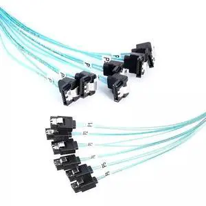 100CM 6 Ports SATA 7Pin to 6 Ports 90 Degree Right Angle SATA Cable, Multi-channel Hard Drive Power Data Extension Cord for PC Desktop HDD SSD Server Internal Wiring 100CM 6 Ports SATA 7Pin to 6 Ports 90 Degree Right Angle SATA Cable, Multi-channel Hard Drive Power Data Extension Cord for PC Desktop HDD SSD Server Internal Wiring